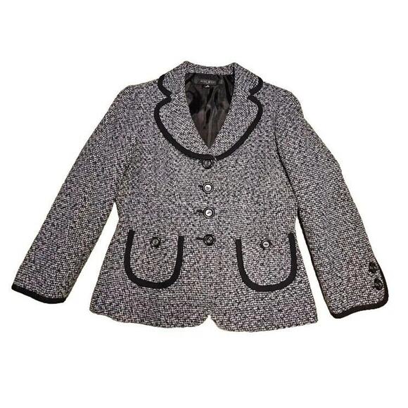 Black & White Jacket Blazer Womens Sz 2 Nine West Button Down Career - Picture 1 of 10
